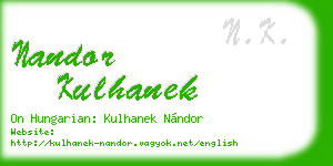nandor kulhanek business card